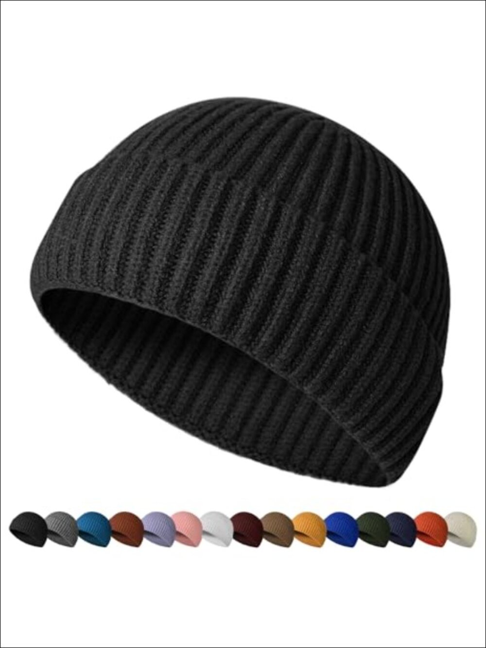 Fisherman Beanie Knit Trawler Watch Hat Winter Cap Stretchable Warm